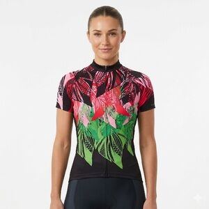 Primal Women Bike Cycling Jersey Tropical Print Pockets XL